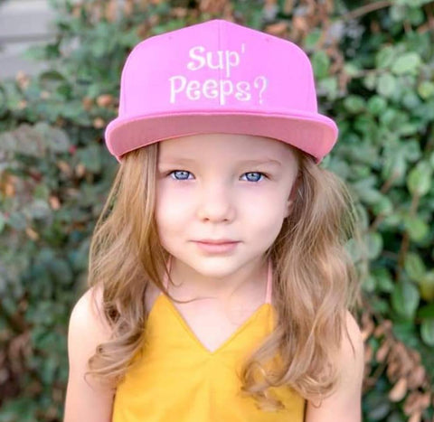 RTS Solid Baby Pink "SUP' PEEPS?" Snapback