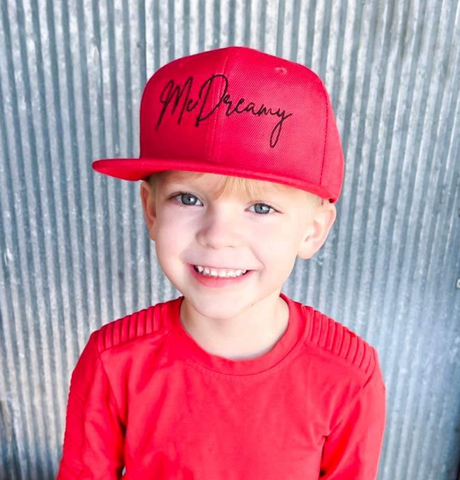 Solid Red with Black MCDREAMY Snapback