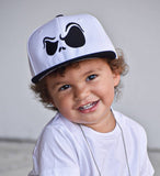 White/Black with Black Jack Eyes Snapback