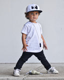 White/Black with Black Jack Eyes Snapback