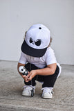 White/Black with Black Jack Eyes Snapback